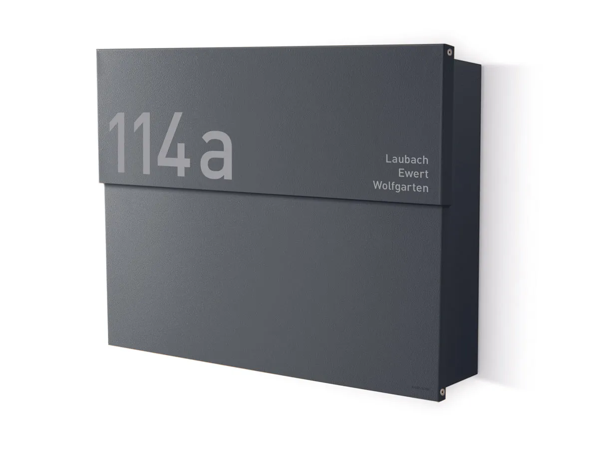 Briefkasten Letterman XXL 2 Anthrazit (RAL 7016) inkl. LED Licht