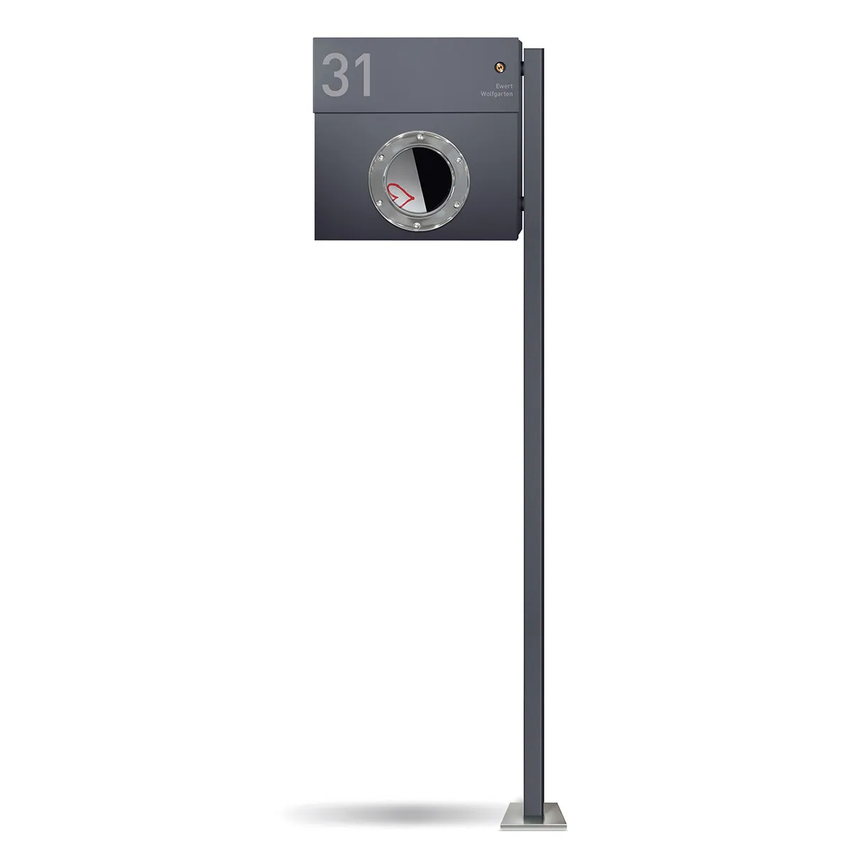 Standbriefkasten Letterman 1K Anthrazit (RAL 7016) inkl. LED Licht