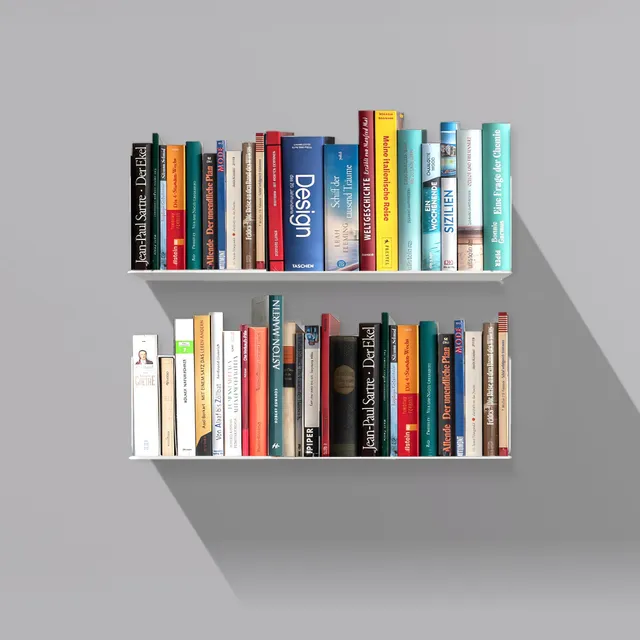 Booksbaum — Wandregal horizontal, 2er-Set